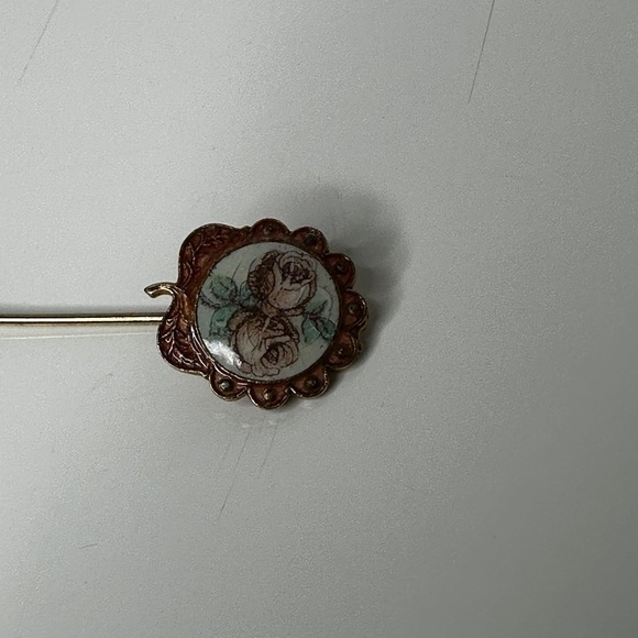 Rose Flower classic stick pin gold tone vintage 80's - Picture 4 of 6